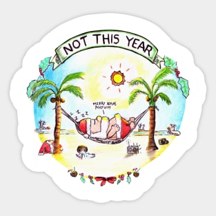 Santa´s Vacation Christmas Design Sticker